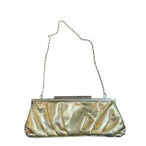 Clutch With Chain Strap & Satin Lining Inside Zipper Pocket 10" W Lulu Townsend